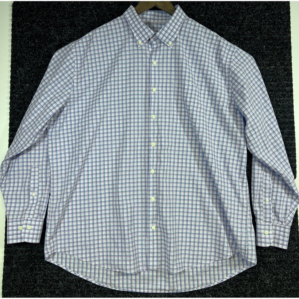Peter Millar Button Down Shirt Plaid Checkered Long‎ Sleeve XXL